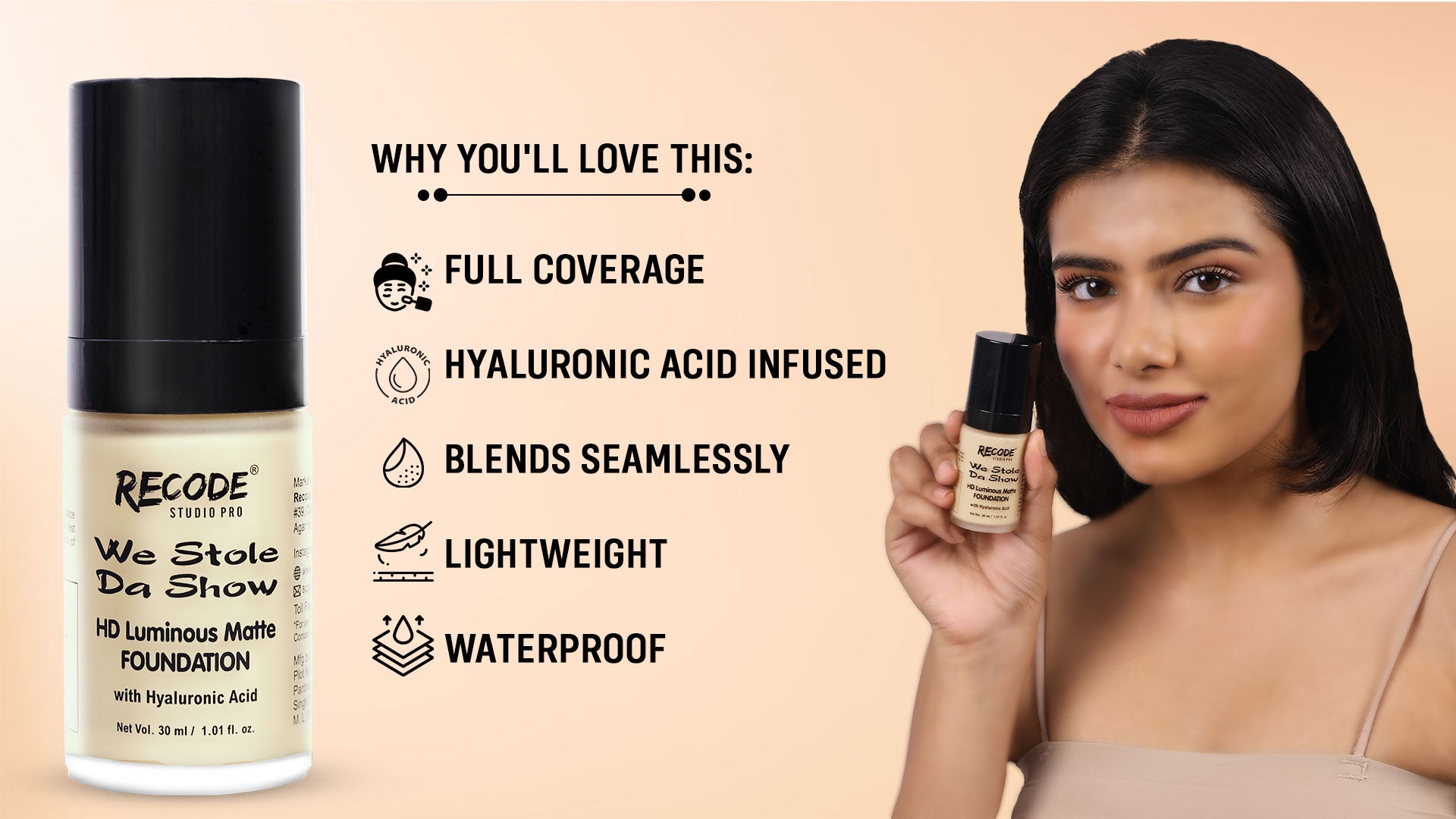 01 HD Luminous Matte Foundation 30 ML 01 India