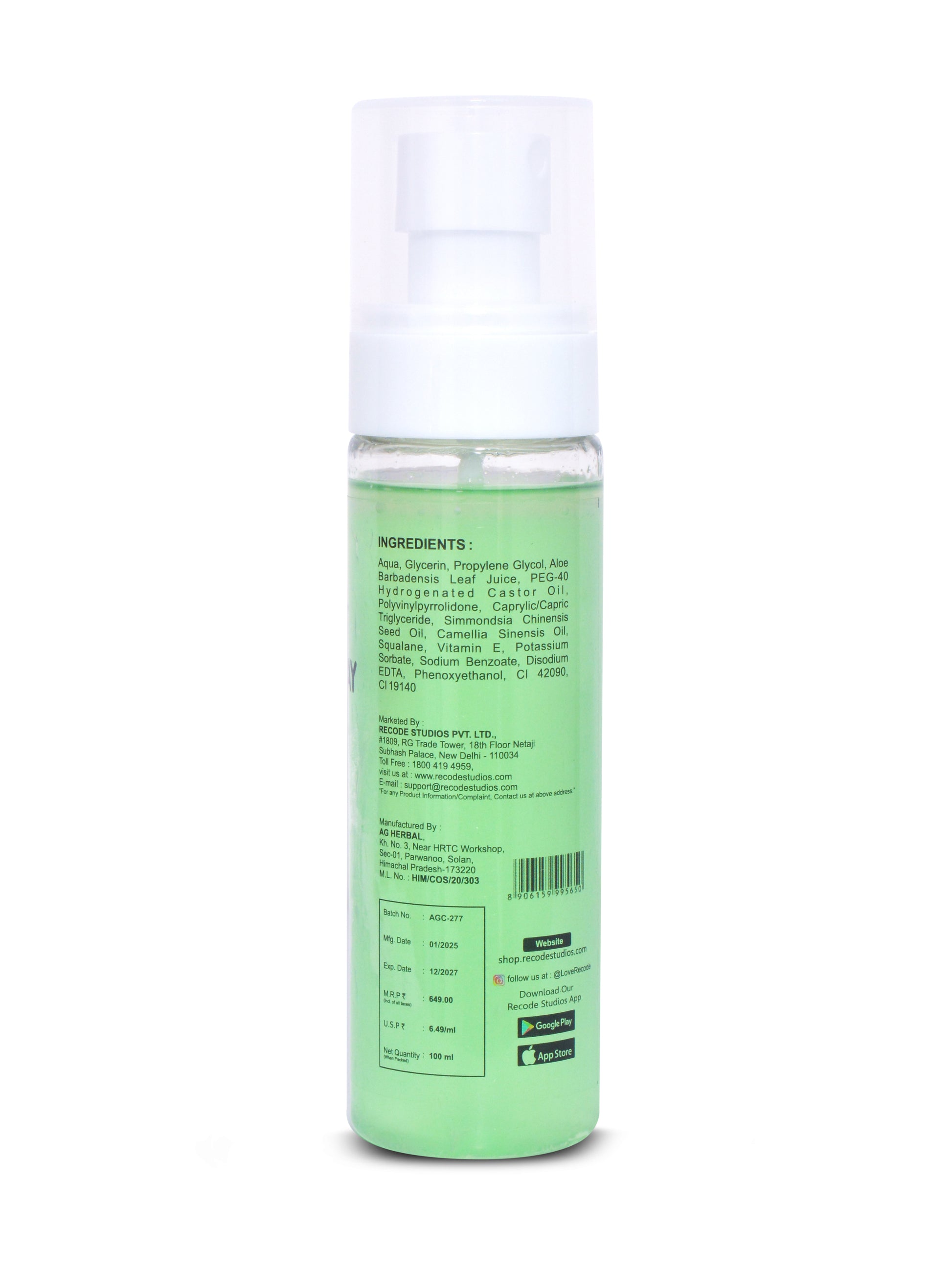 Recode 100 ML Perfect Grip Spray - Makeup Fixer