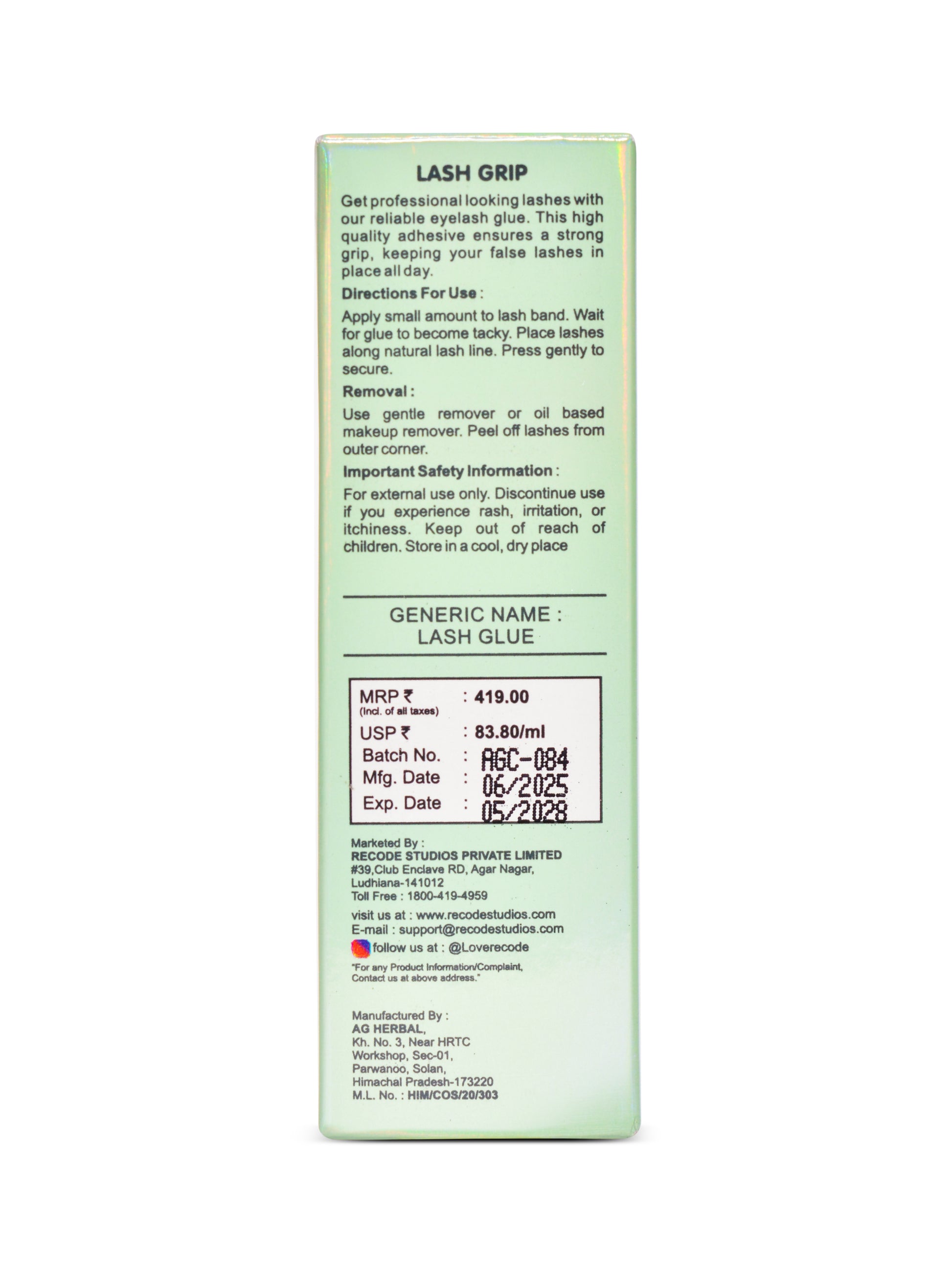 Recode Lash Grip 5 ML - Clear