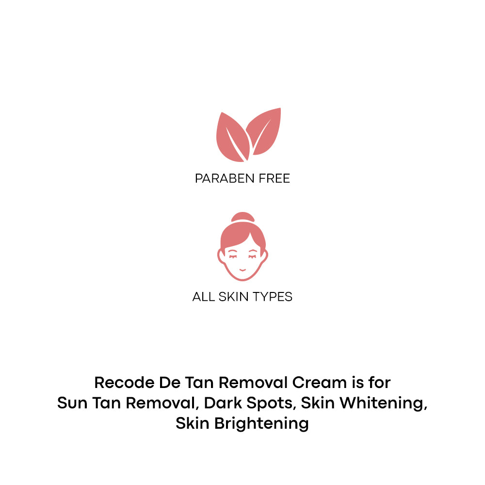 Recode De Tan Removal Cream 50 G - Sun Tan Removal Cream by Recode