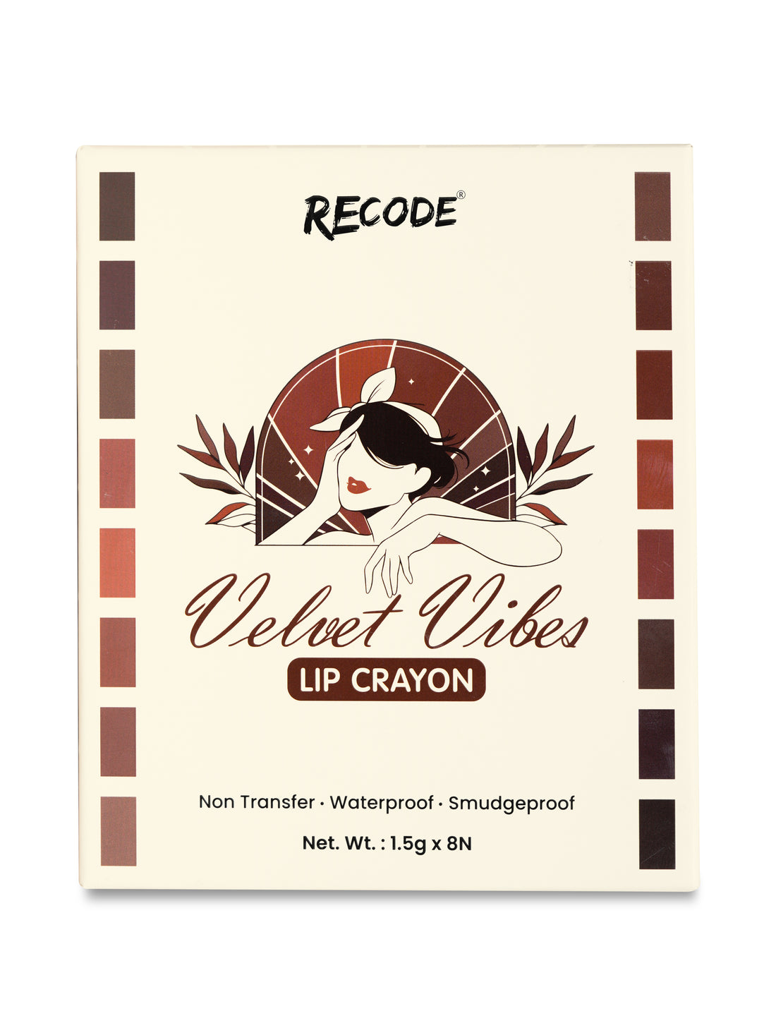 Recode Smudge-proof and waterproof Lip Crayon Set Of 8 (1.5 G X 8)