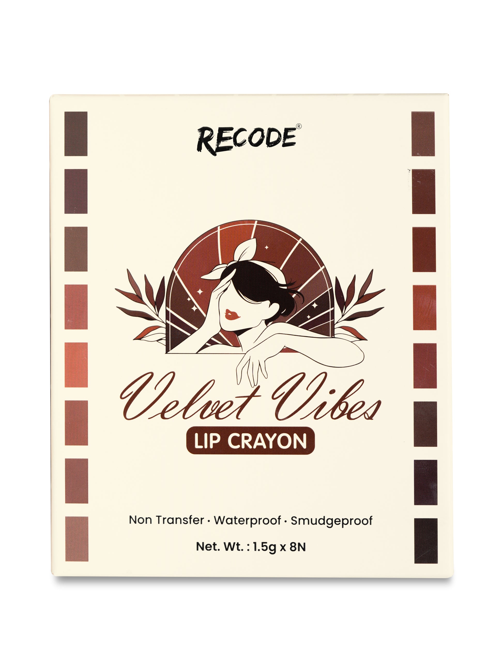 Recode Smudge-proof and waterproof Lip Crayon Set Of 8 (1.5 G X 8)