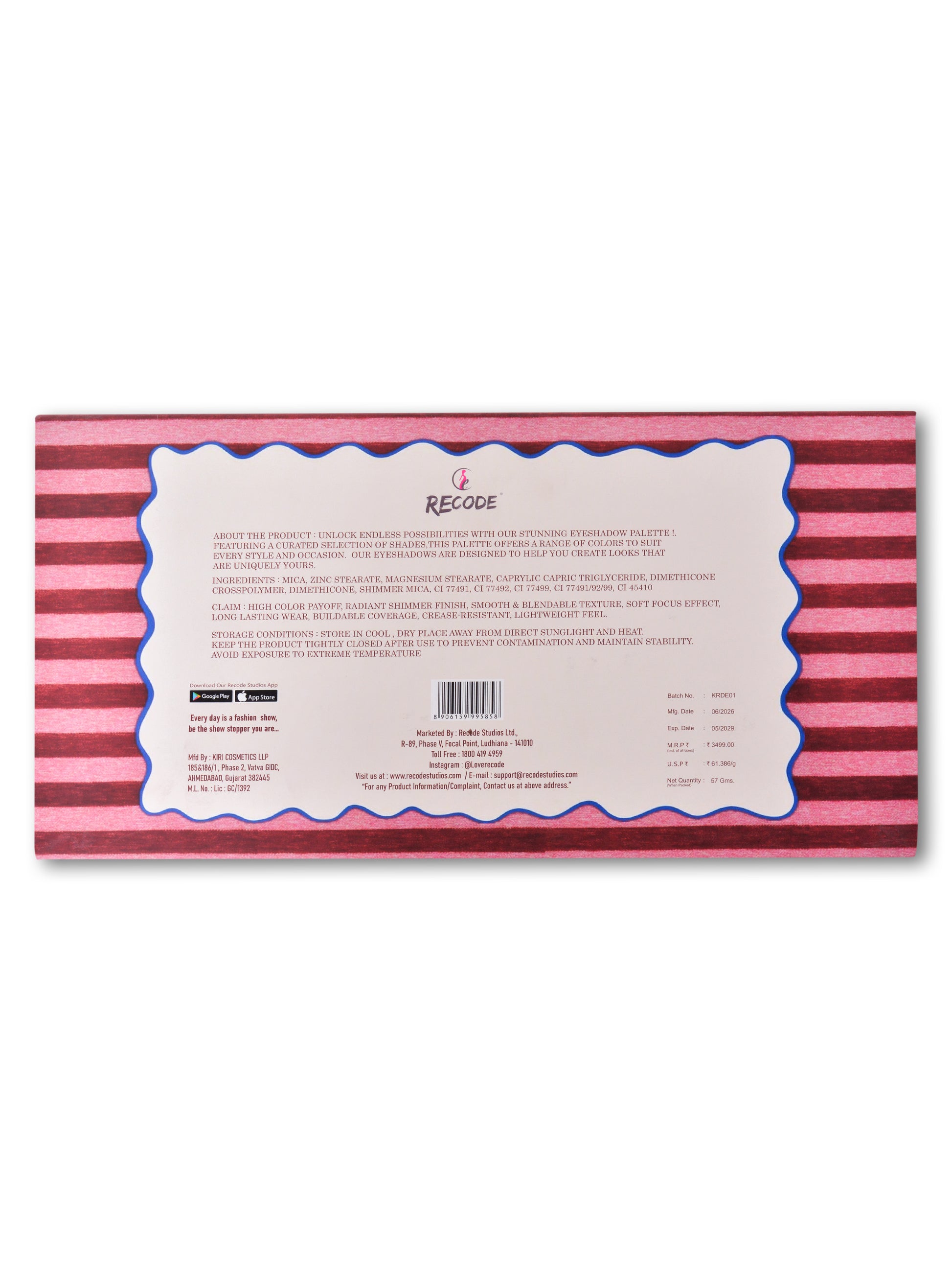 Recode 50 Shades Eyeshadow Palette-57 GMS