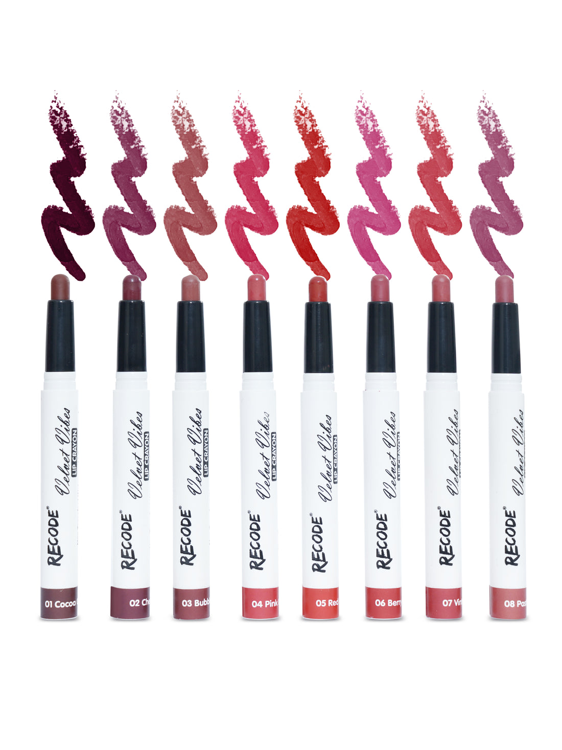 Recode Smudge-proof and waterproof Lip Crayon Set Of 8 (1.5 G X 8)
