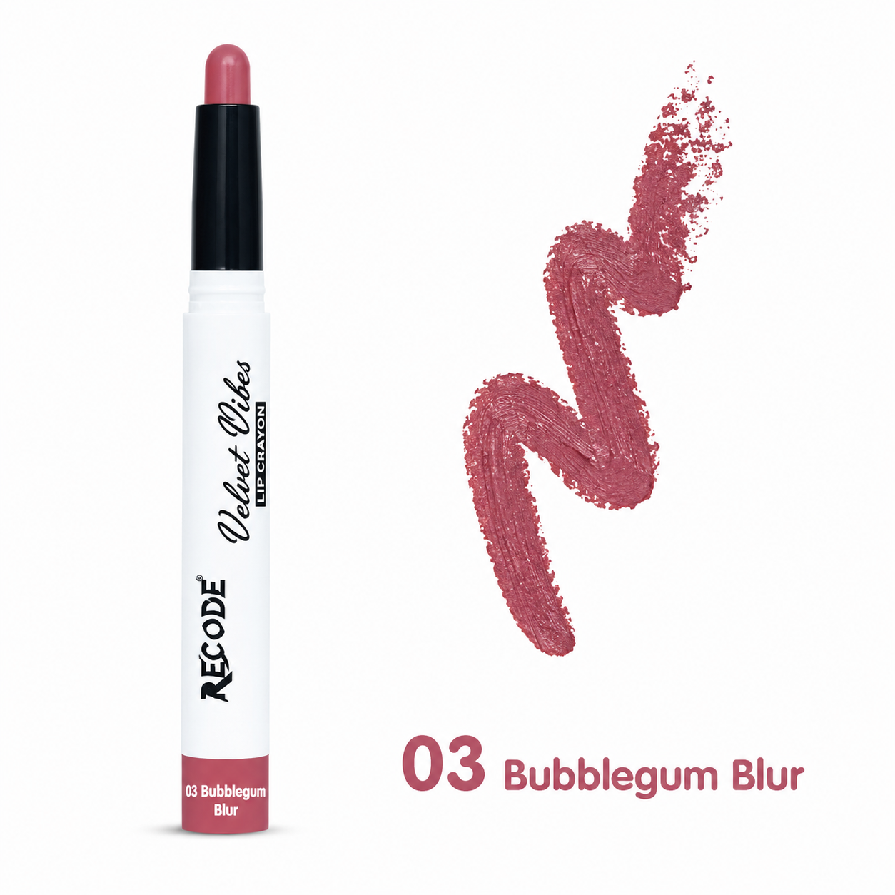 Recode 03 Velvet Vibes Lip Crayon - 03 Bubblegum Blur