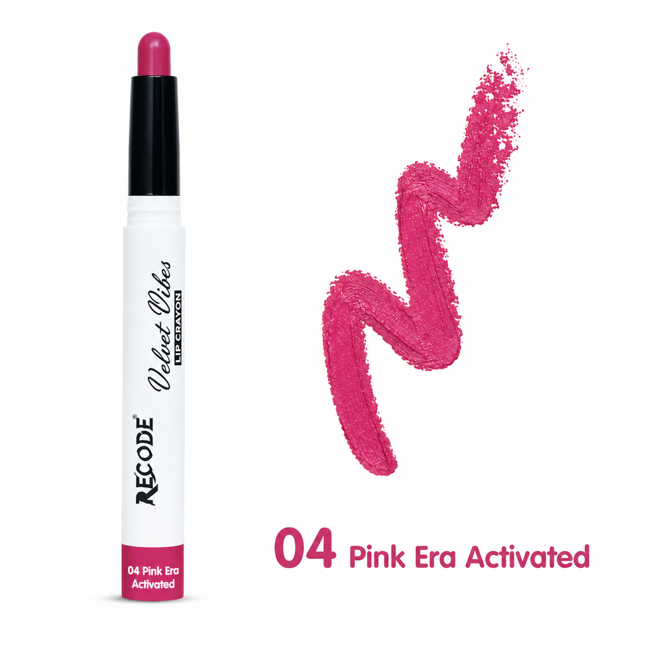 Recode 04 Velvet Vibes Lip Crayon - 04 Pink Era Activated
