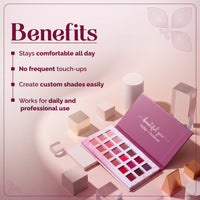 Velvet Luxe 18-Shade Lip Palette | Velvet Matte Finish | Long-Lasting | Suits All Skin Tones | Lipstick Palette Everyday Use