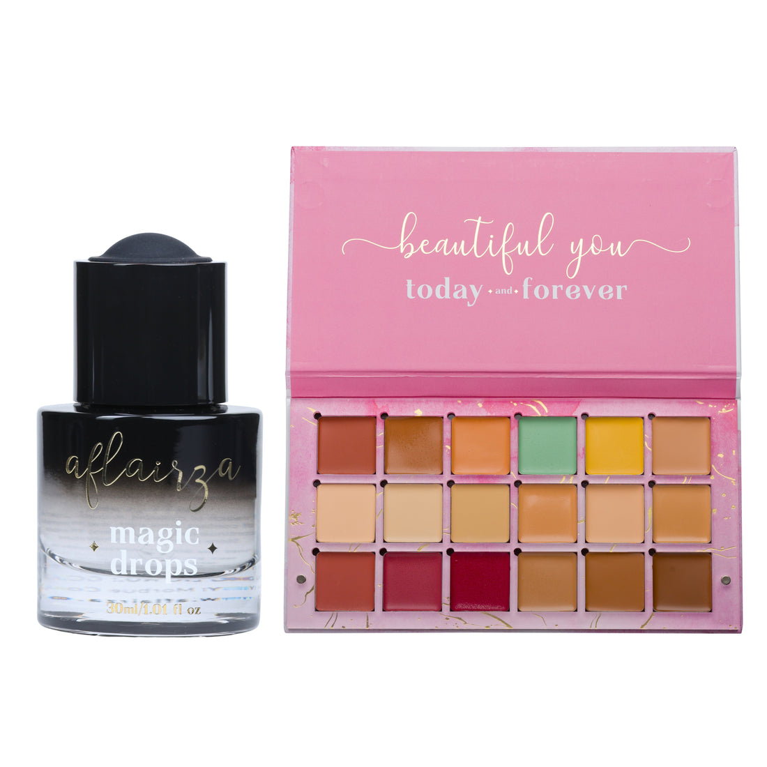 Magic Drops + One for All Palette - Waterproof* serum with 4 in 1 palette combo