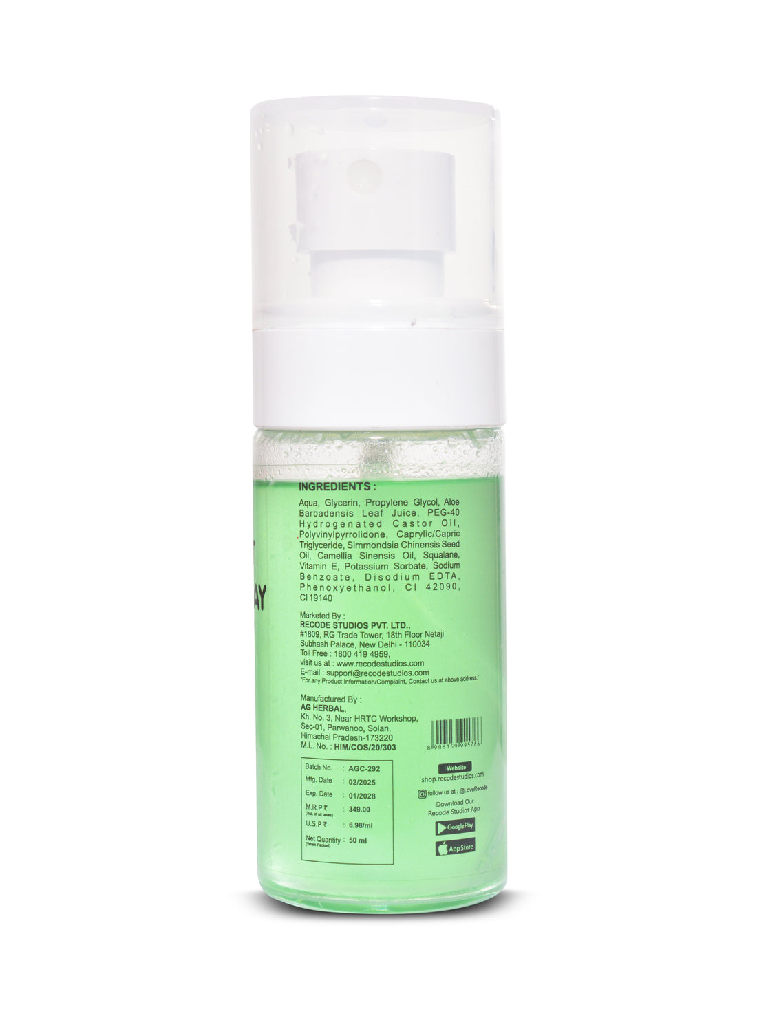 Recode 50 ML Perfect Grip Spray - Makeup Fixer