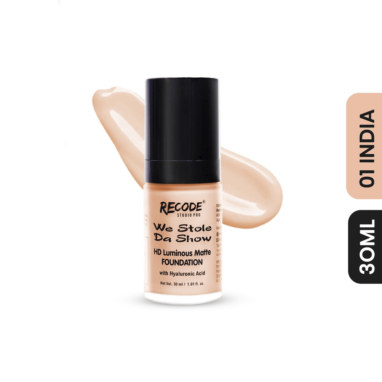 01 HD Luminous Matte Foundation- 30 ML 01 INDIA