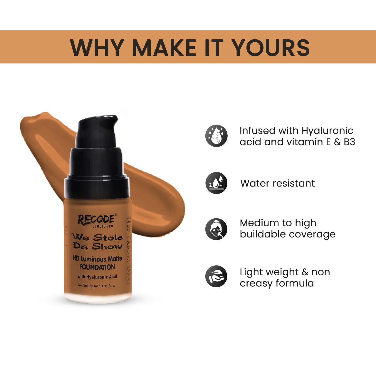 07 HD Luminous Matte Foundation 30 ML 07 Indoi