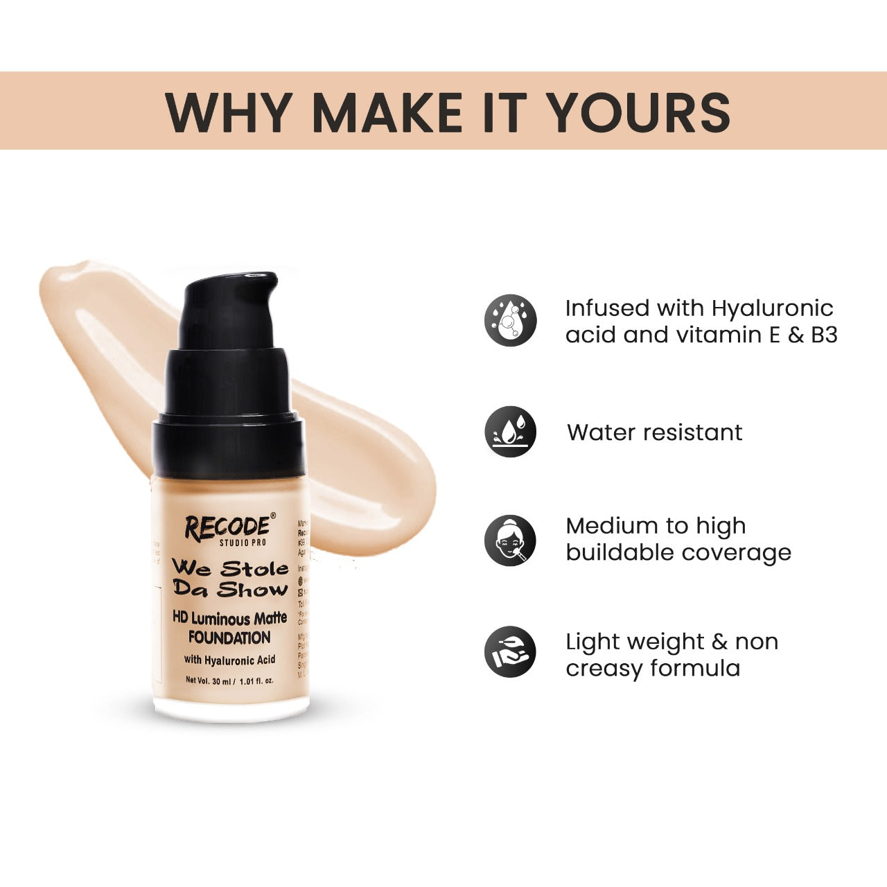 2.01 HD Luminous Matte Foundation 30 ML 2.01 TIANZHU