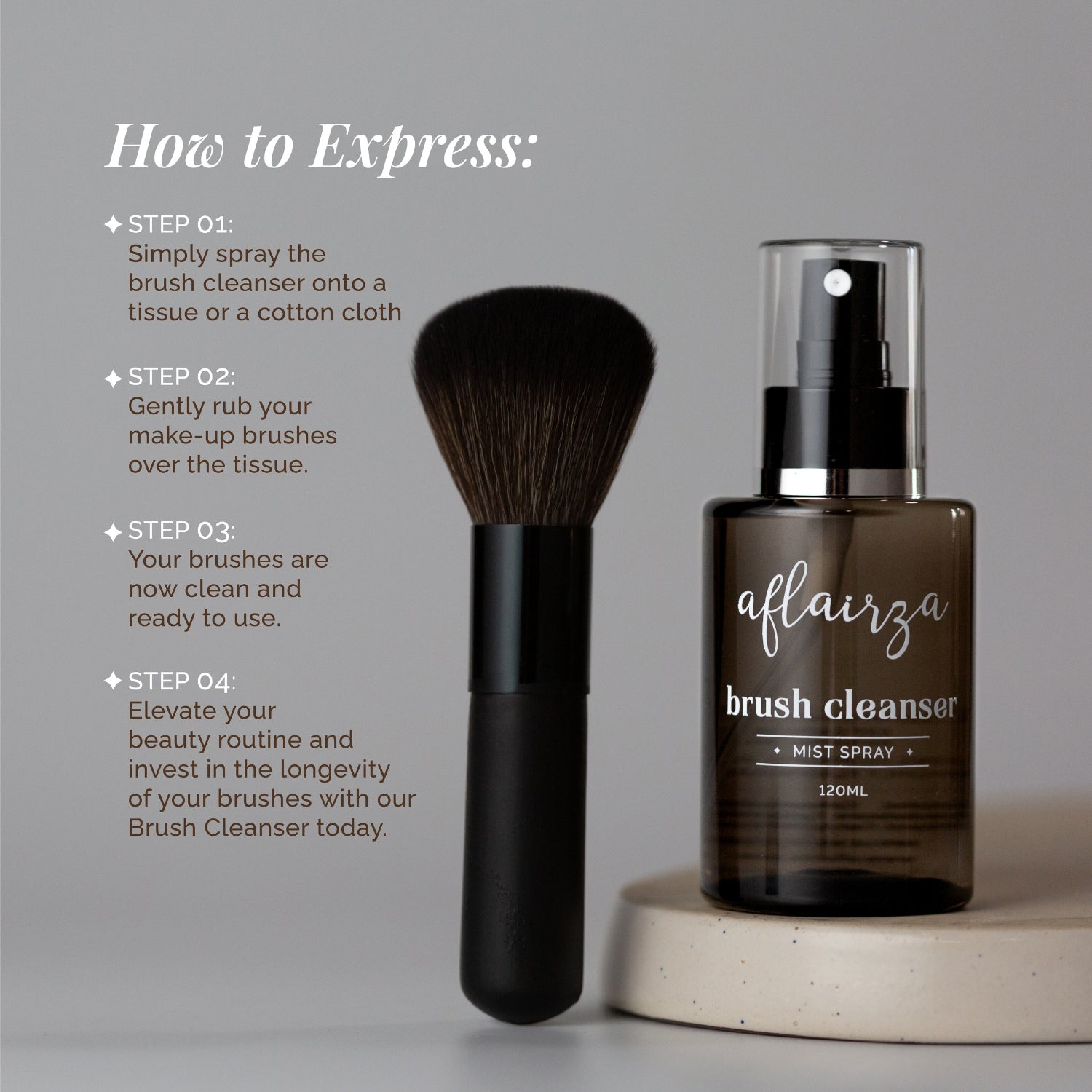 Brush Cleanser | Instant, Gentle & Effective Makeup Brush Cleaner | Extends Brush Life, Maintains Softness & Shape | Suitable for Synthetic & Natural Bristles | Refreshing Scent