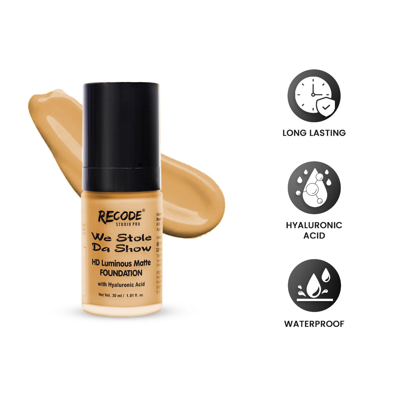 Jambudvipa Matte Finish Foundation with Hyaluronic Acid for Dry Skin