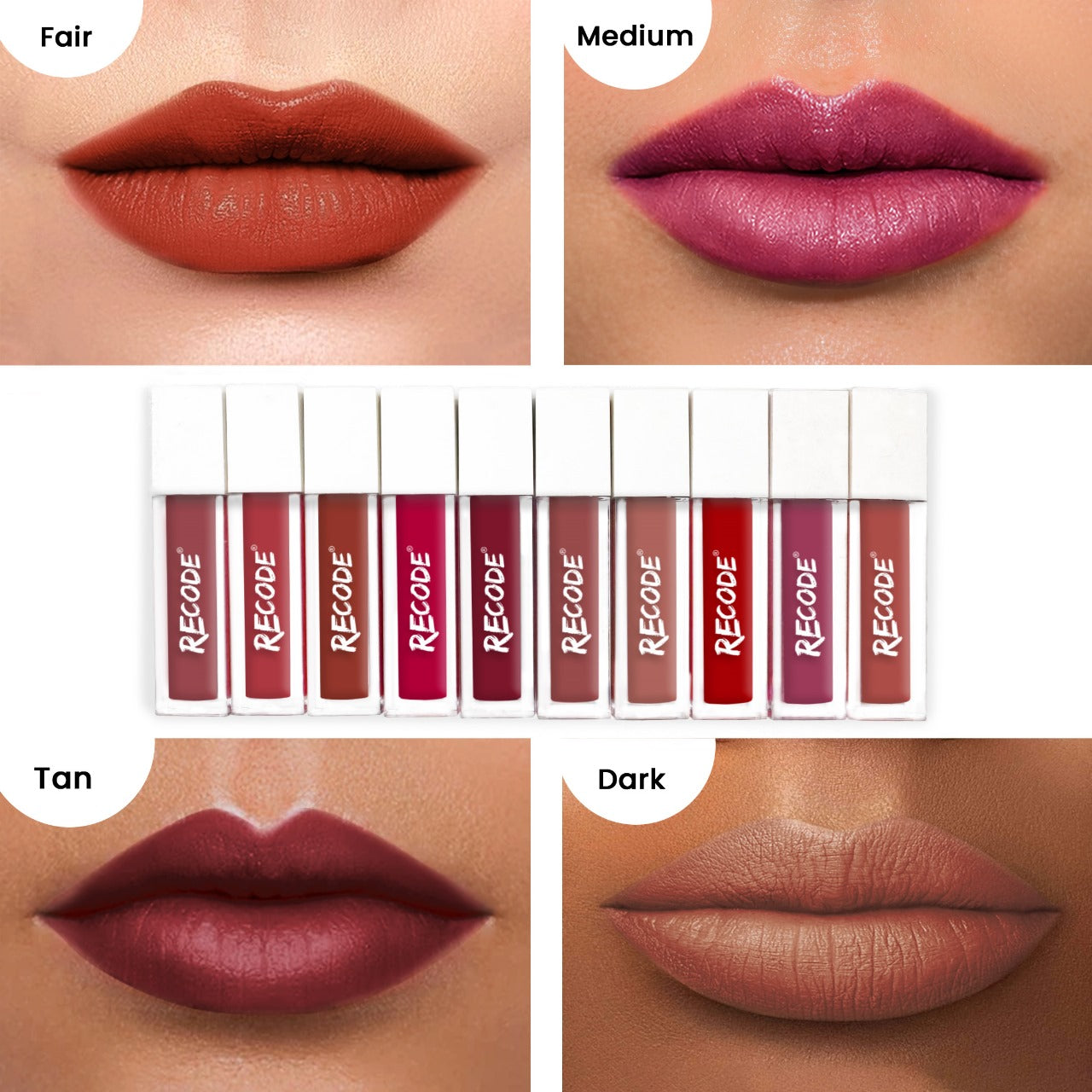 Recode 10 Silky Matte Mini Liquid Lipsticks - 12.50 ML (1.25MLx 10)