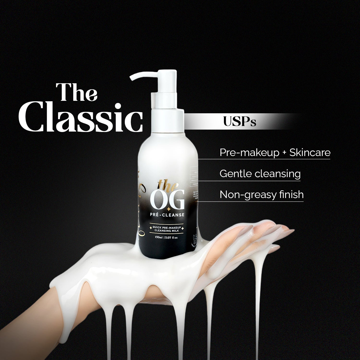 The OG Pre-Makeup Cleansing Milk | With Jojoba & Argan Oil | Gentle Daily Cleanser & Makeup Prep