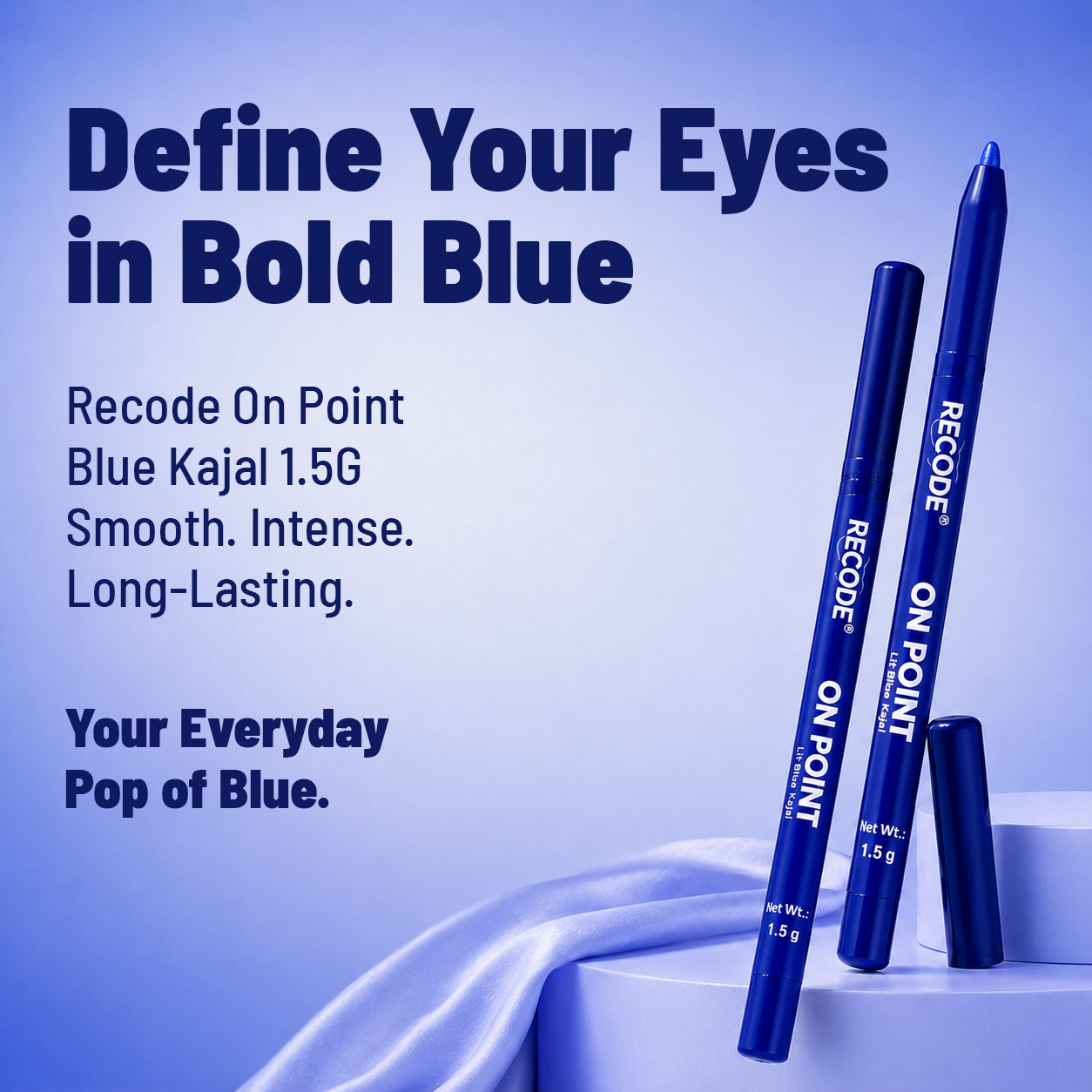 Recode Blue On-Point Kajal With Sharpener 1.5 G