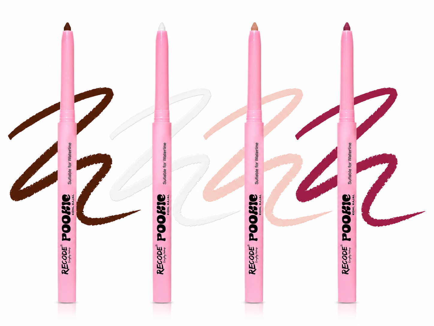Recode Caramel White Nude Rose Pink Pookie Combo Pack Of 4 (0.3G X 4)