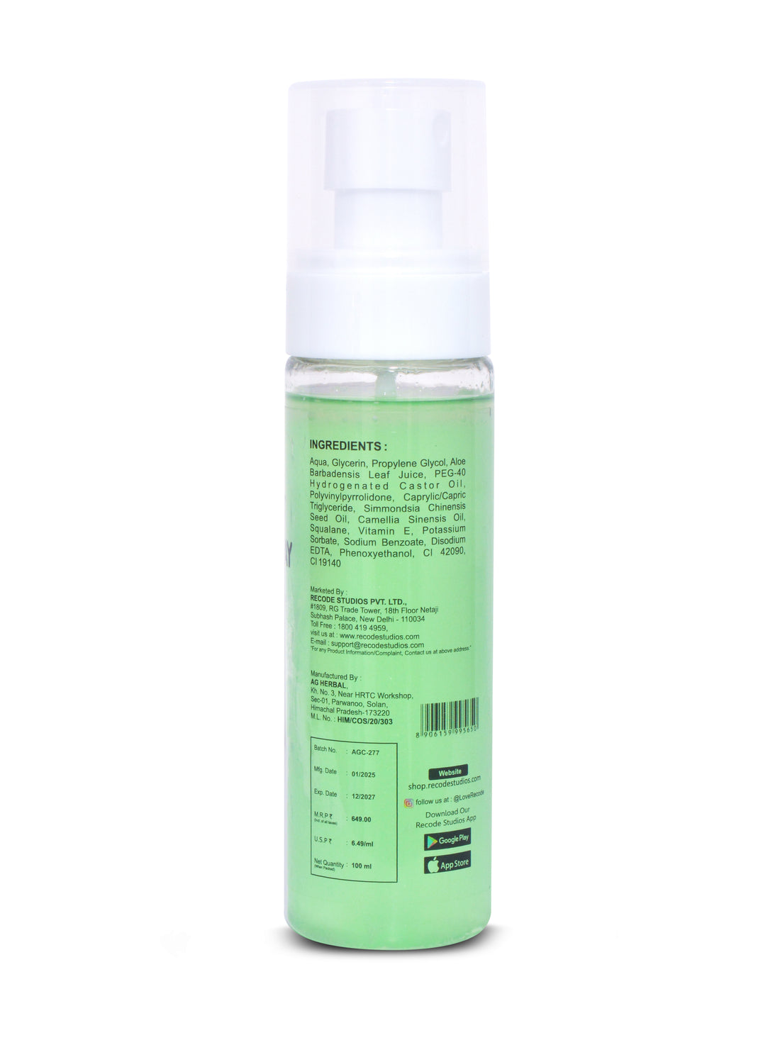 Recode Perfect Grip Spray - 100 ML-Best Makeup Fixer in India