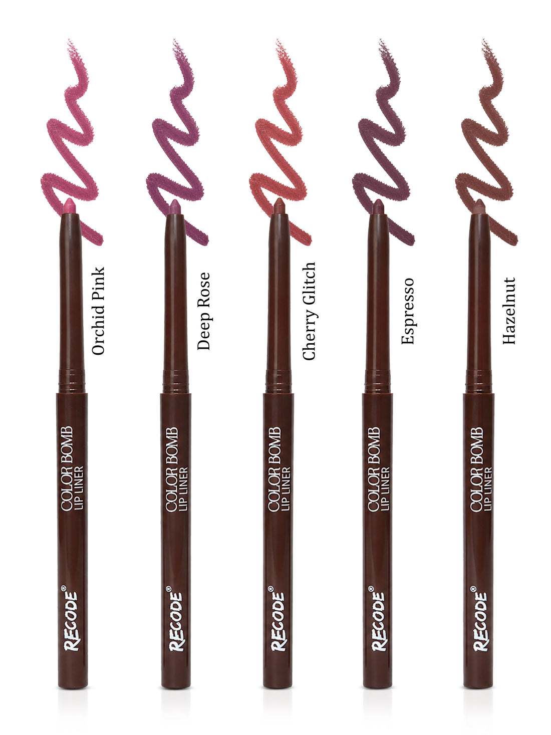 Recode 02 Red Color Bomb Lip Liner Set of 5 ( 5 X 0.3 G)