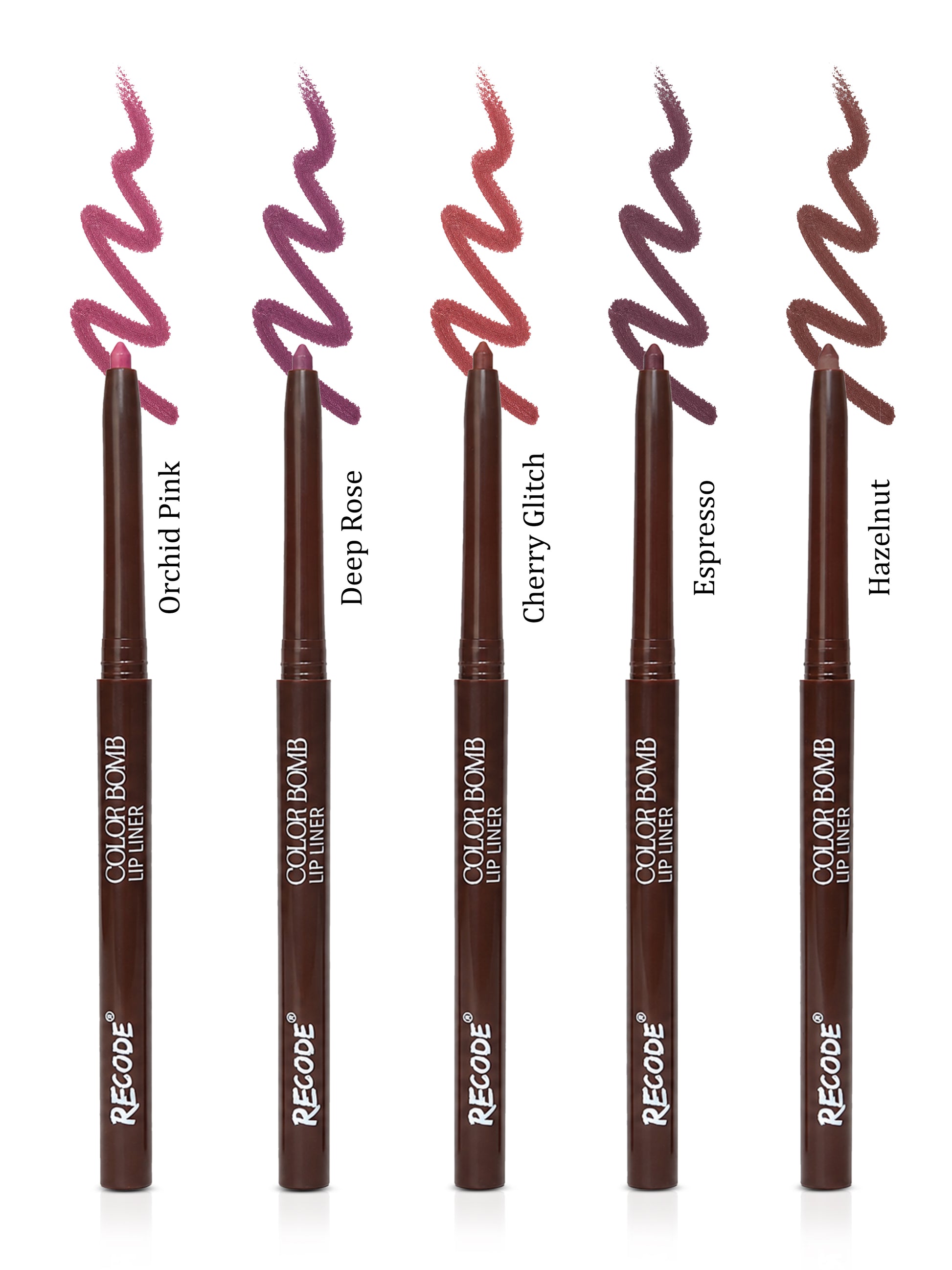 Recode 02 Red Color Bomb Lip Liner Set of 5 ( 5 X 0.3 G)