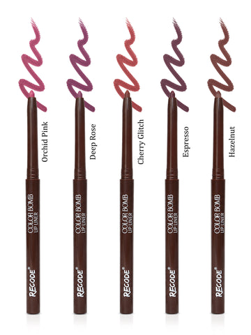 Recode 02 Red Color Bomb Lip Liner Set of 5 ( 5 X 0.3 G)