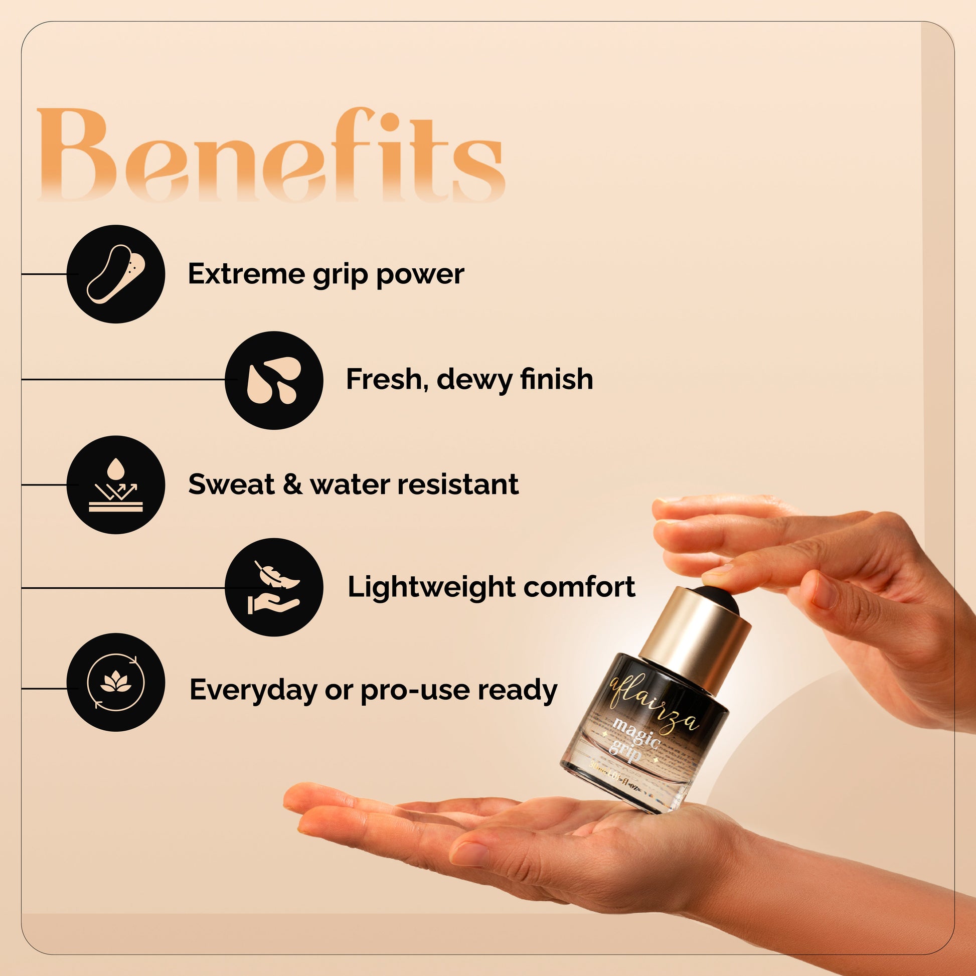 Magic Grip Primer | Sweat-Resistant & Water-Resistant | Strong Hold for Long-Lasting Makeup | Dewy Finish