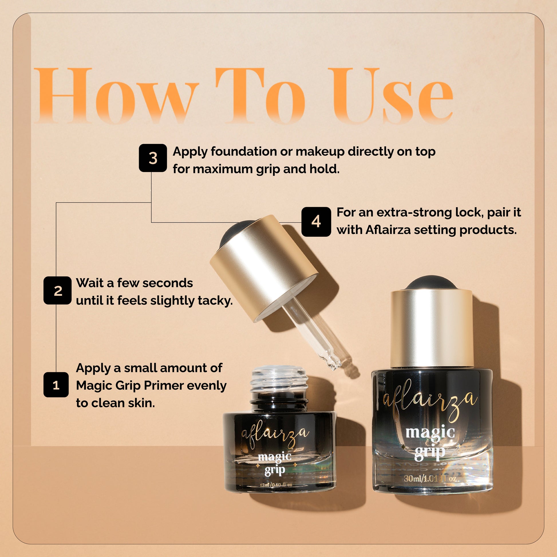 Magic Grip Primer | Sweat-Resistant & Water-Resistant | Strong Hold for Long-Lasting Makeup | Dewy Finish