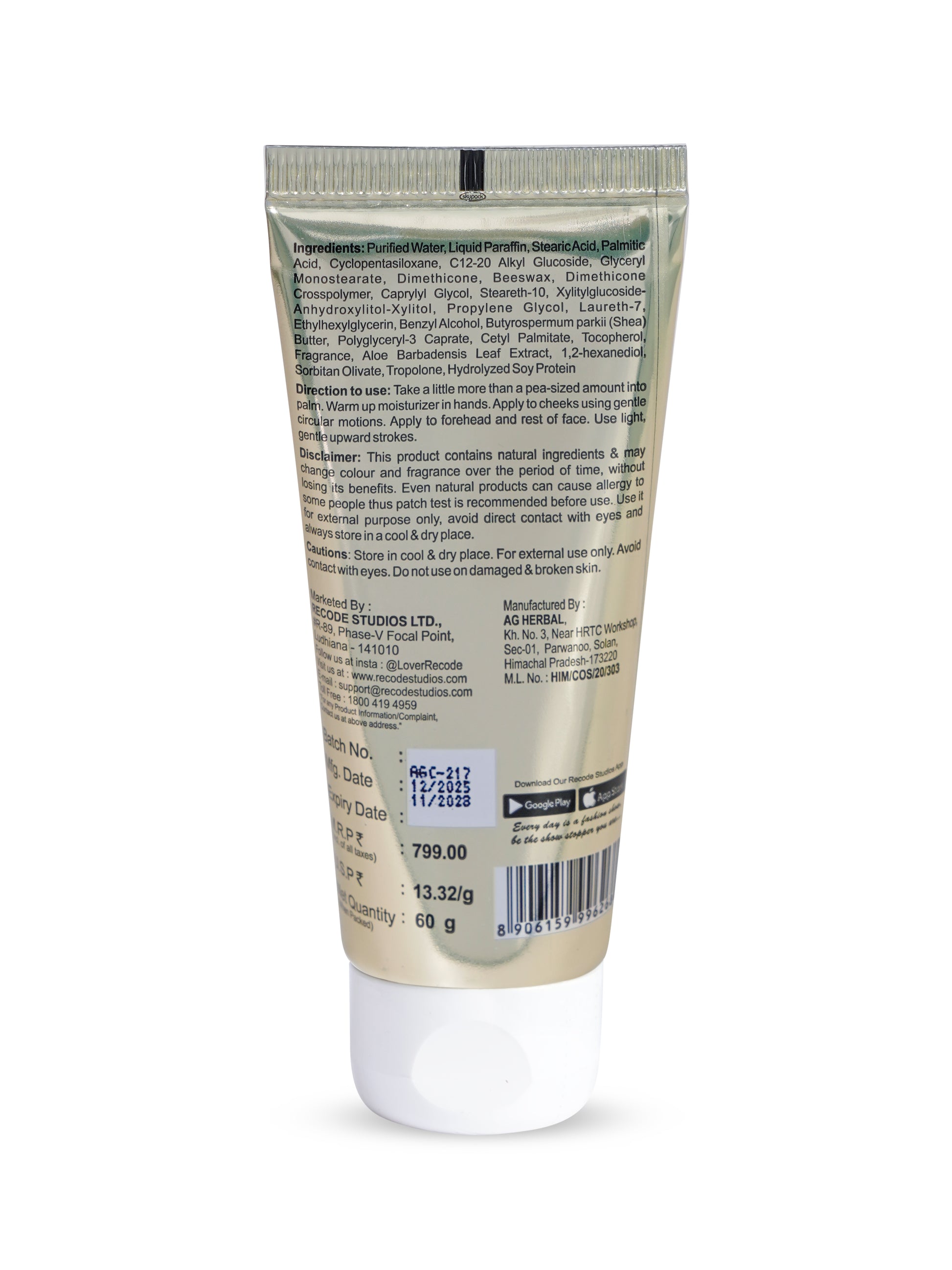 Recode Silky Moisturizer Cum Primer 60 G