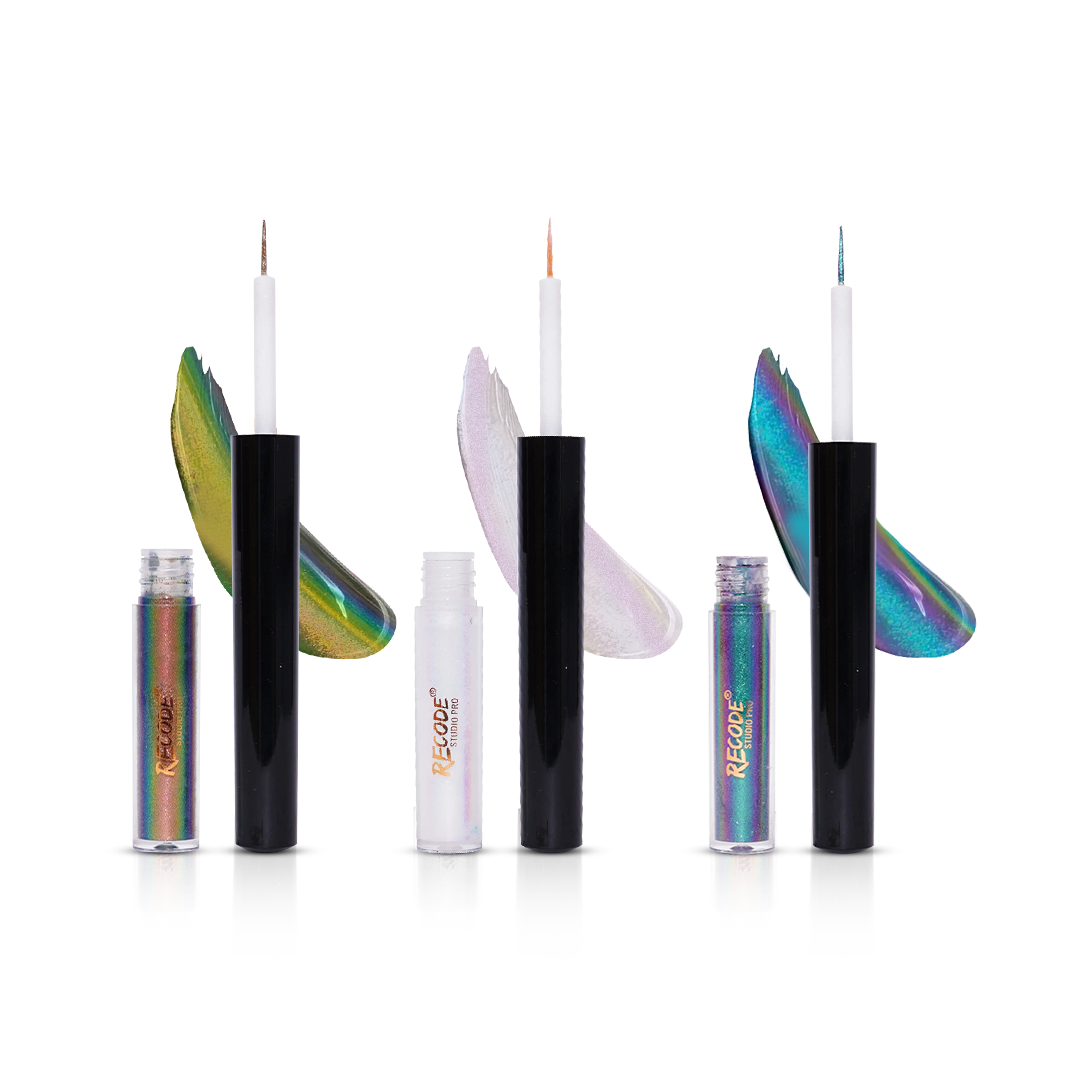 Recode Combo 01, 02 & 03 Holographic Liquid Eyeliner Pack Of 3x1.60 ML