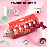 Recode Combo Purple & Red Spill The Paints Nail Paint Set Of 5 X 2 (10 X 5ML)