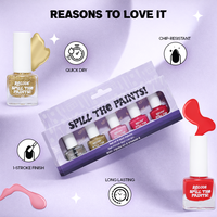Recode Combo Purple & Red Spill The Paints Nail Paint Set Of 5 X 2 (10 X 5ML)