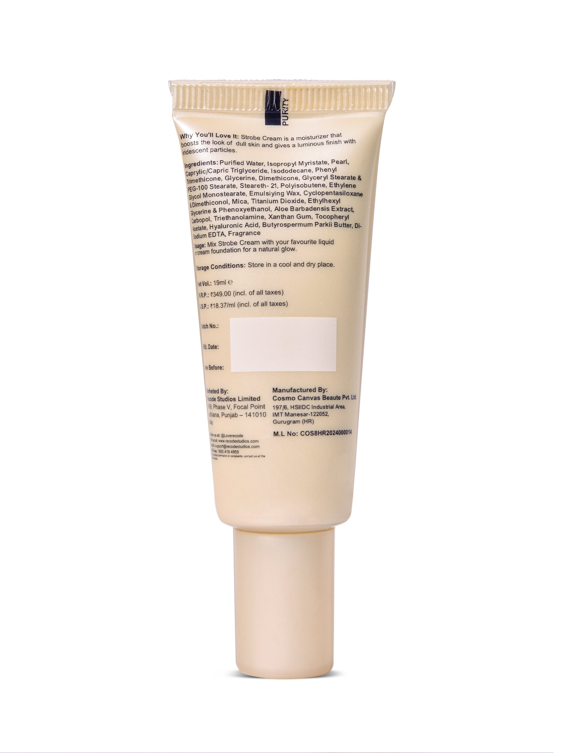 Recode White Gold  Strobe Cream- 19 ML