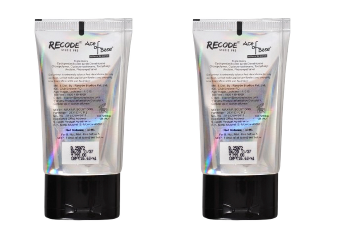 Recode Makeup Primer Combo (2x30 ML) for Oily Skin & Dry Skin  - Ace Of Base Primer 60 ML