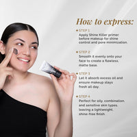Shine Killer Mattifying Primer | Oil-Free, Pore-Minimizing & Shine-Control Formula | Lightweight & Long-Lasting | Perfect Makeup Base for Oily & Combination Skin