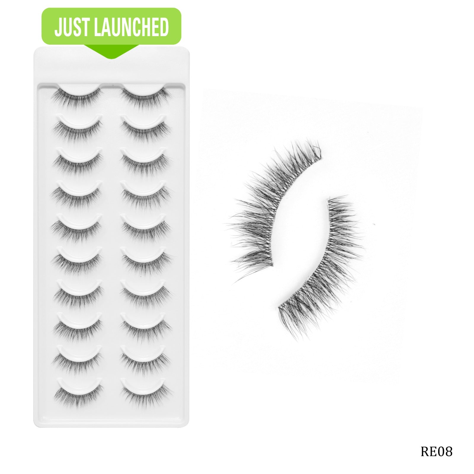Recode RE08 Featherlight Eyelashes-Transparent Band