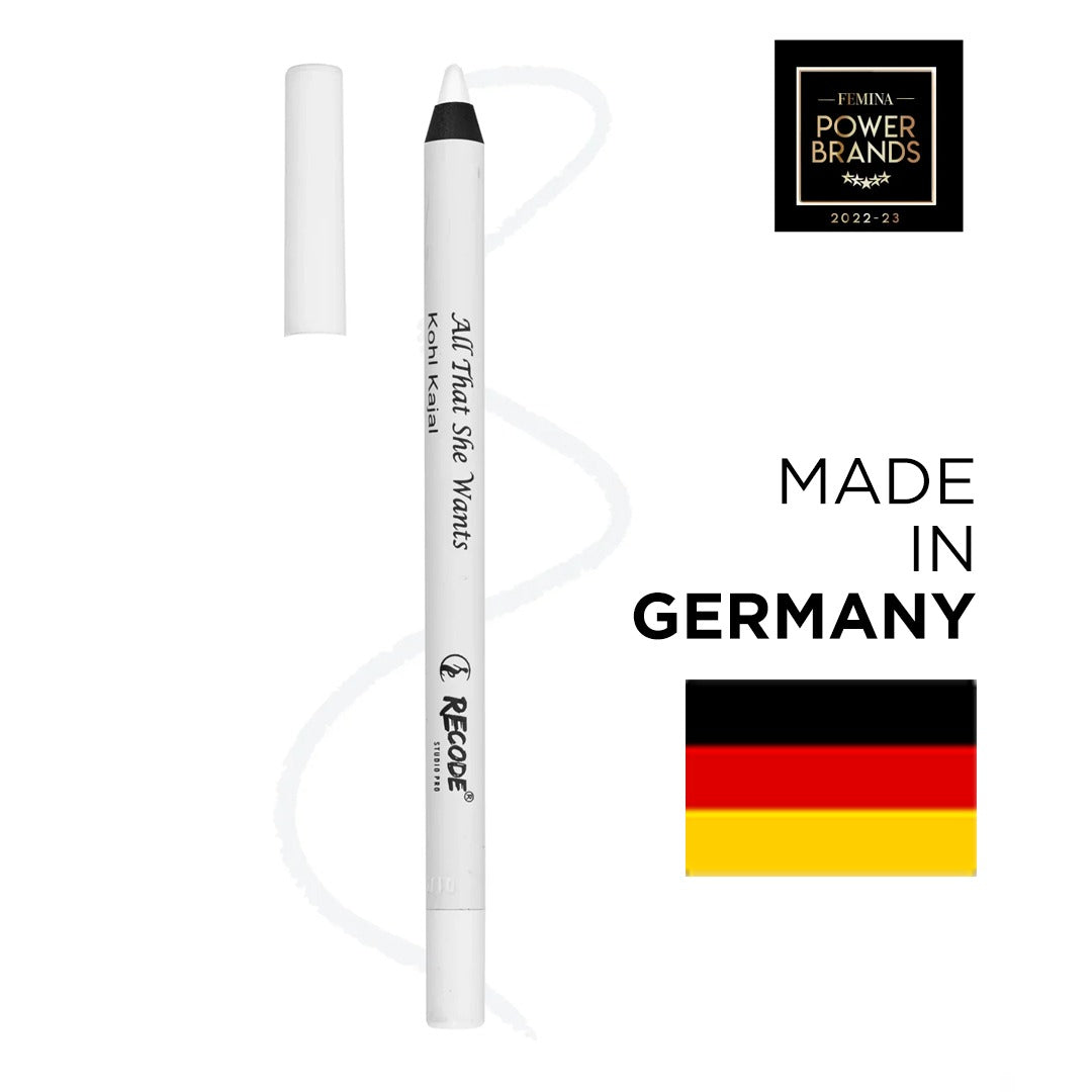 Recode White Kohl Kajal Pencil (Made in Germany) All That She Wants 1.20 G