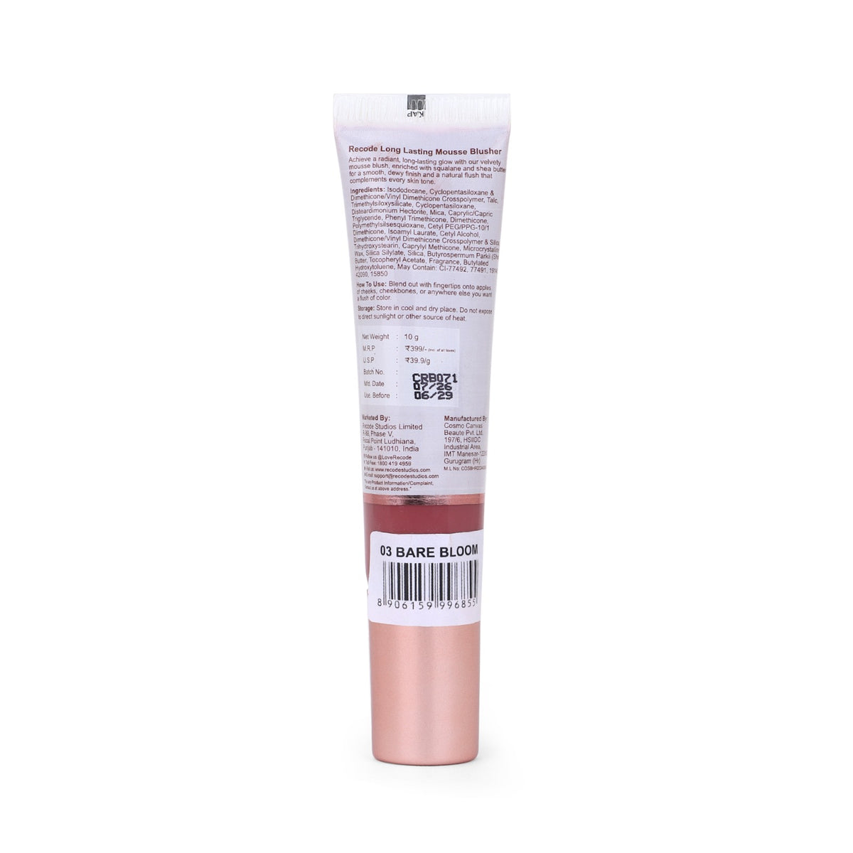 Recode Mousse Blusher 03 Bare Bloom