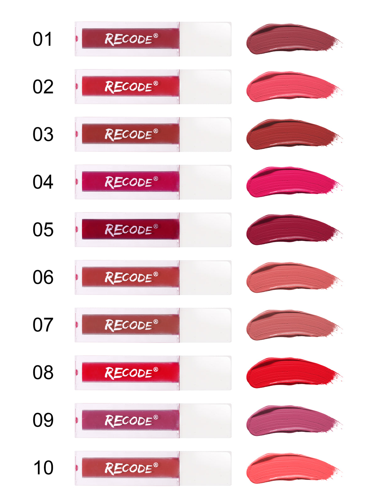 Mini Liquid Lipstick Set - Recode Silky Matte Lipstick 12.50 ml - 10 Pack