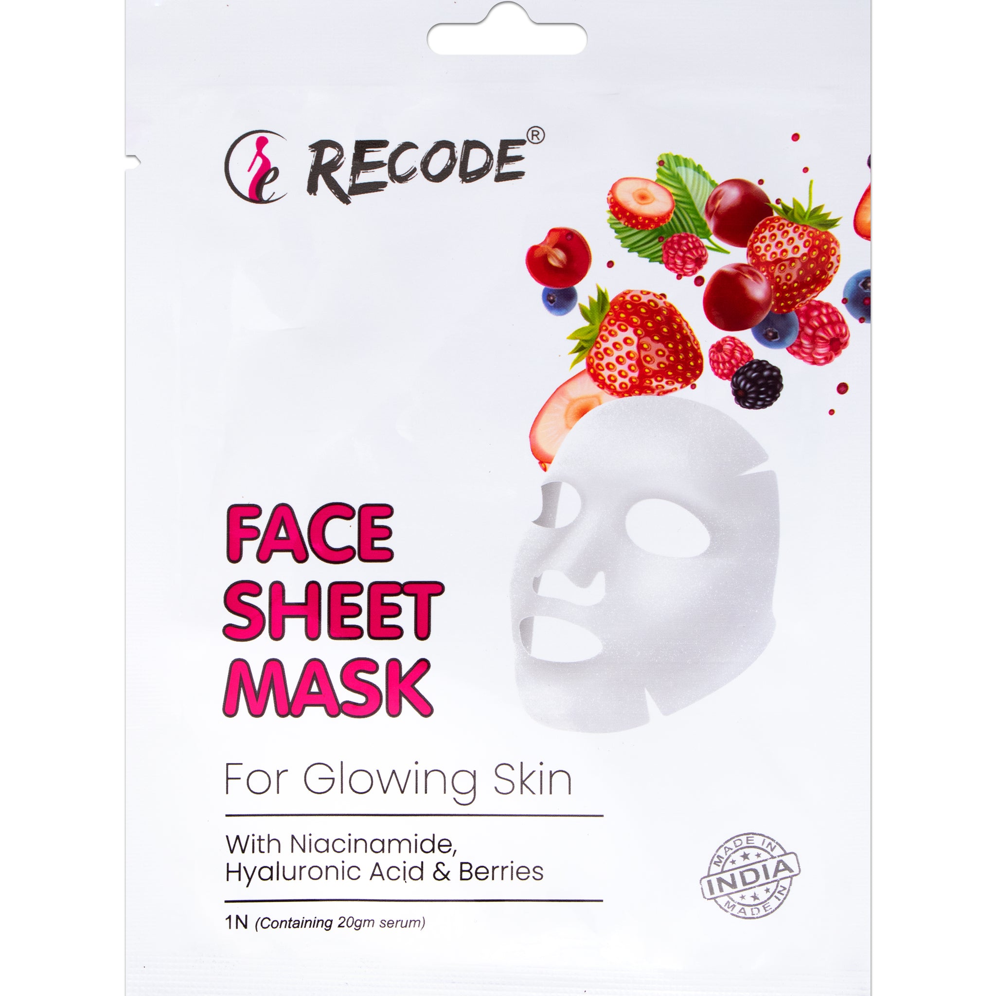 Recode Face Sheet Mask- For Glowing Skin