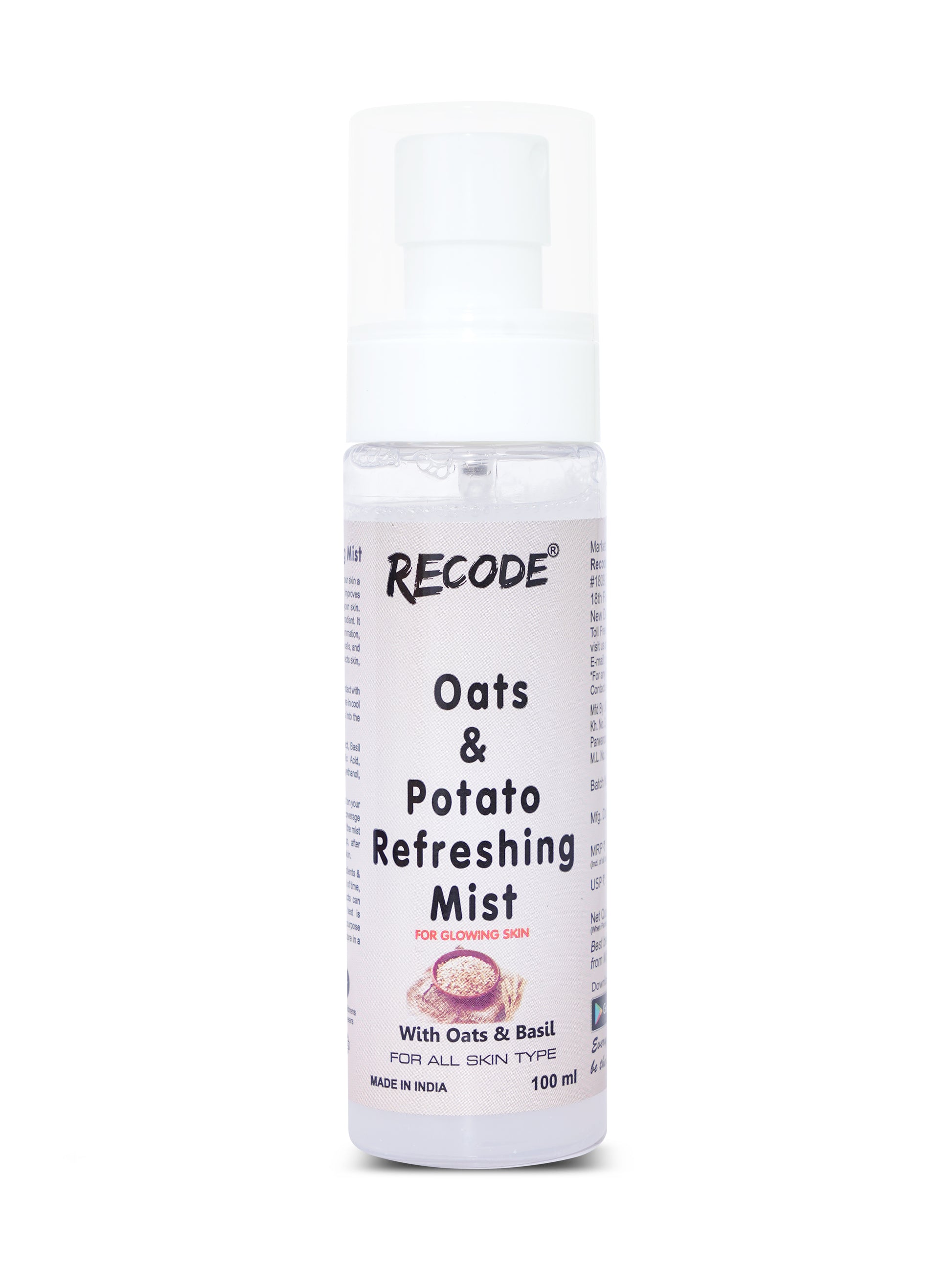 Refreshing Face Mist with Oats & Potato Extract for Oily Skin -100 ml