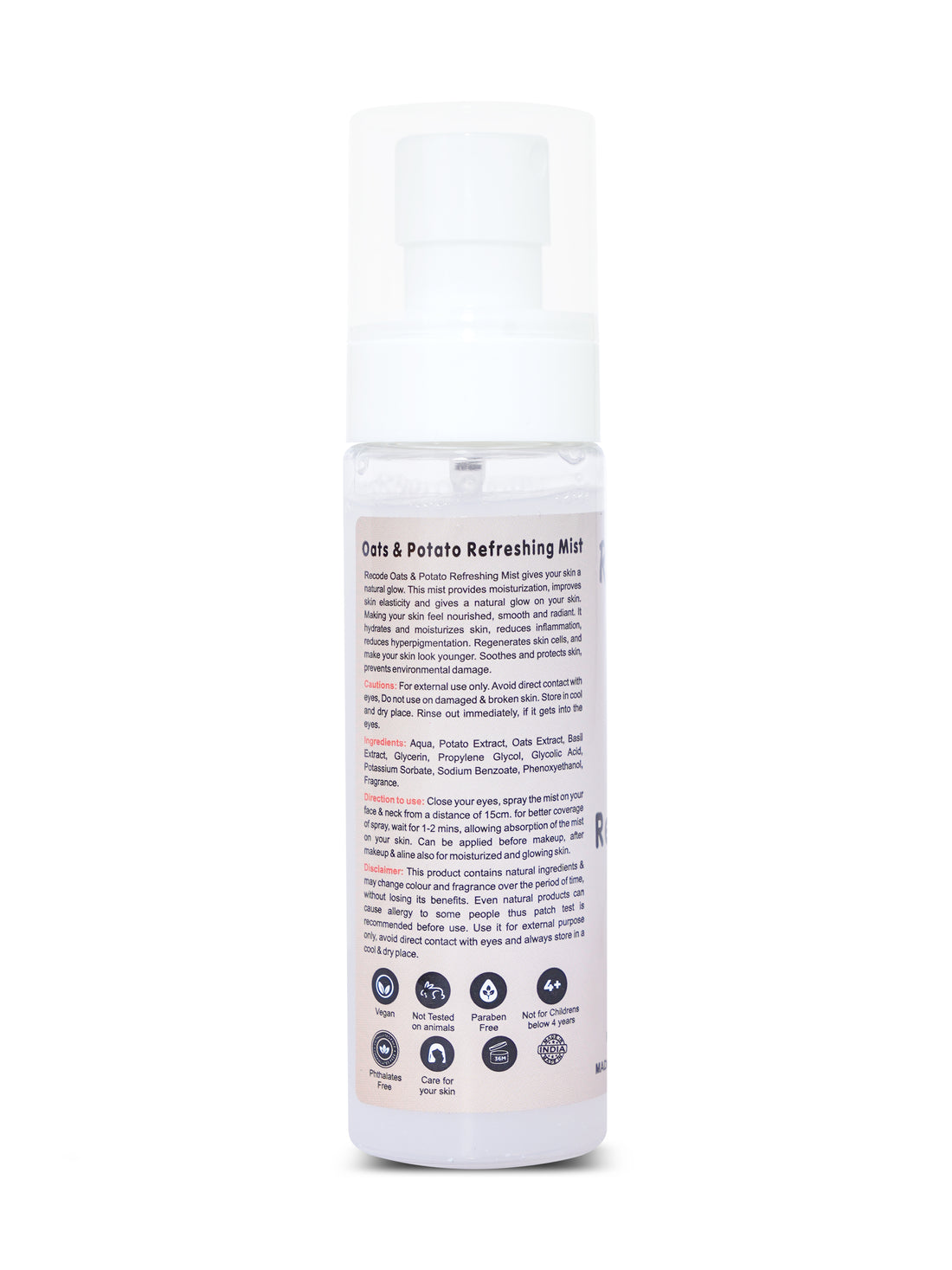 Refreshing Face Mist with Oats & Potato Extract for Oily Skin -100 ML