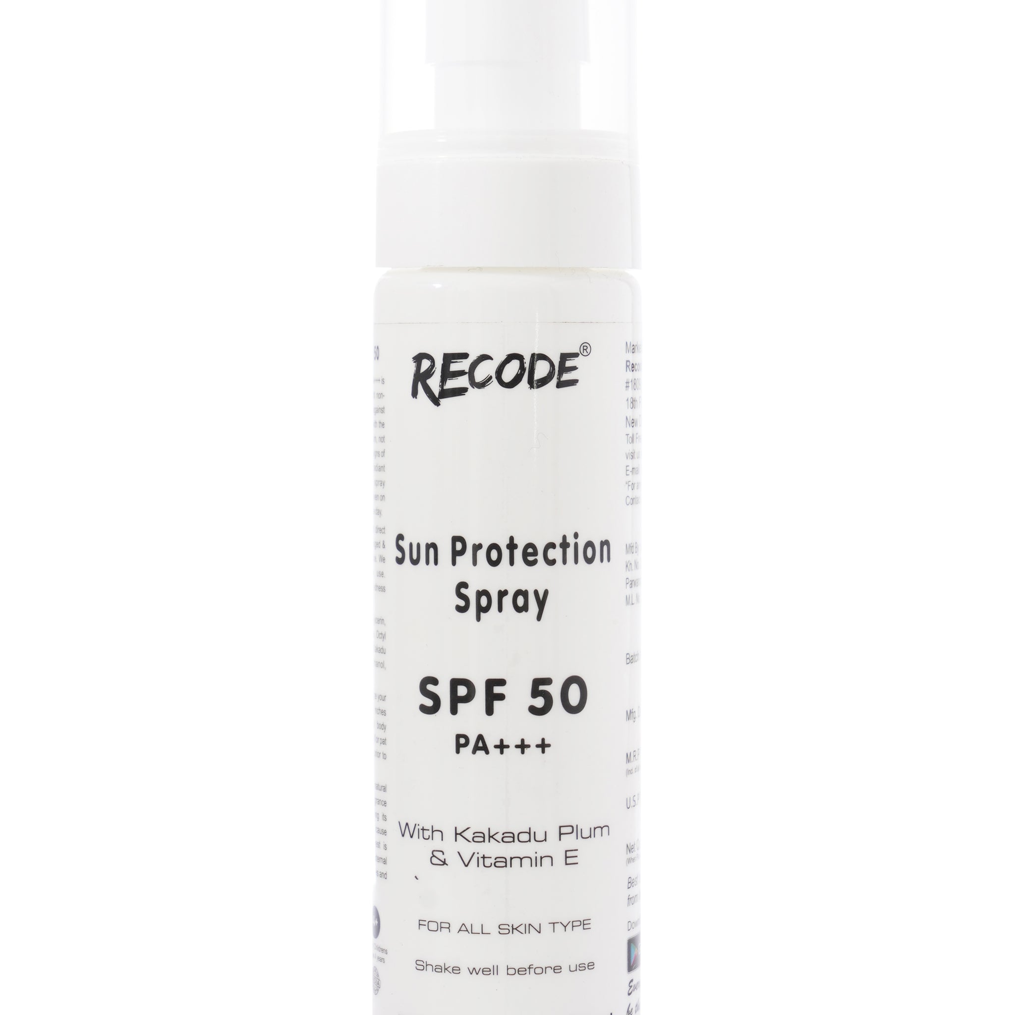 Spf 50 Pa+++ Sun Protection Sunscreen Face Spray with Vitamin E