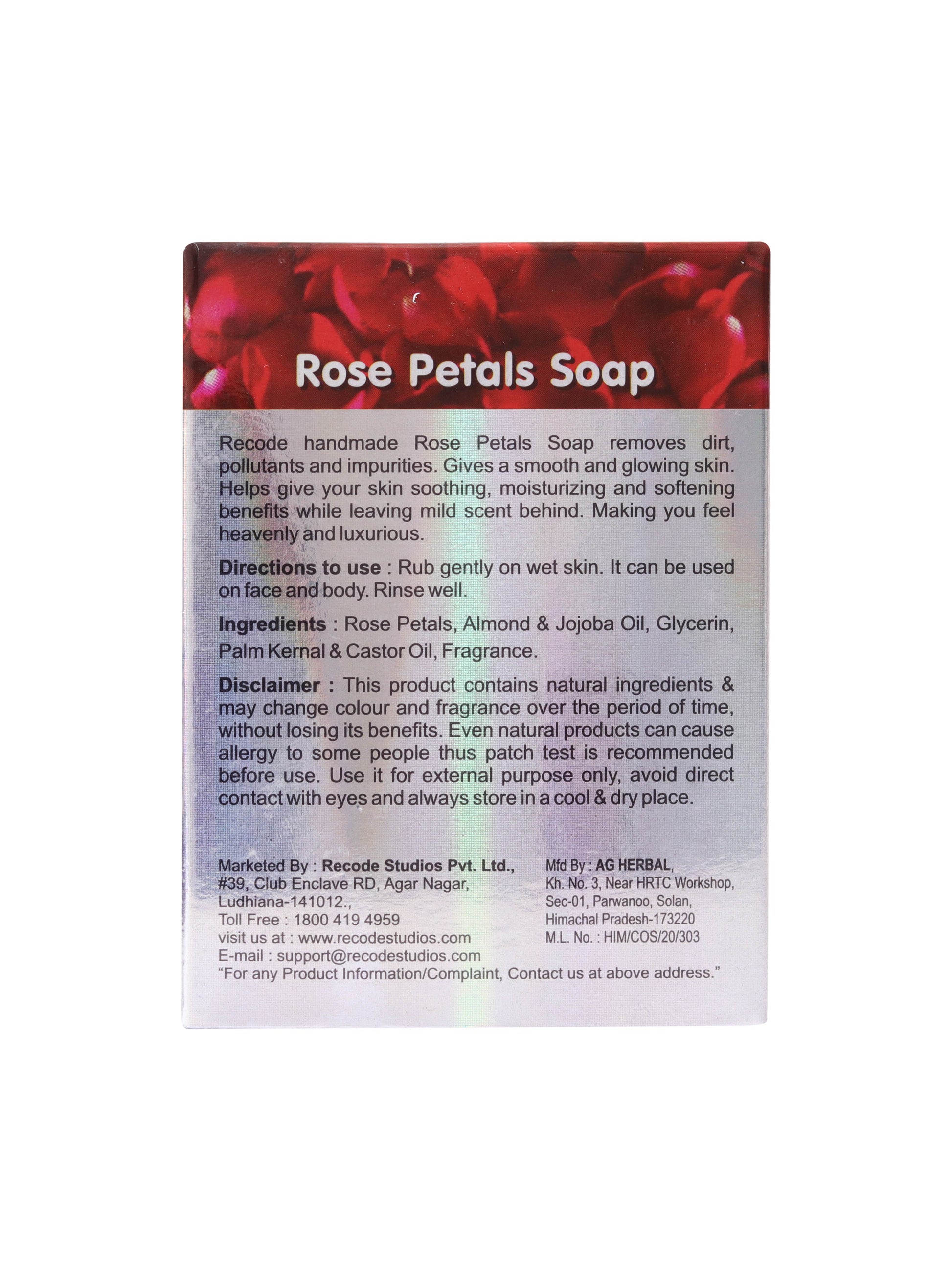 Recode Rose Petals Soap - 100g