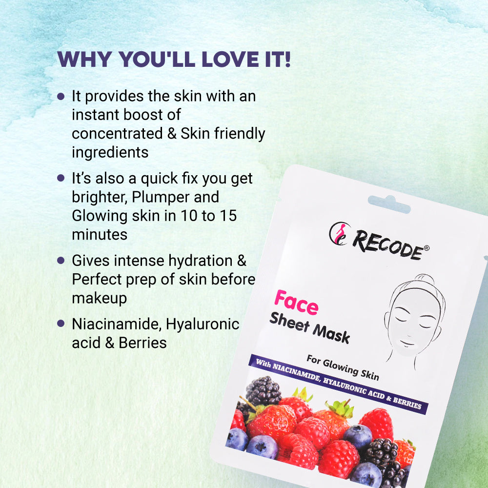 Recode Face Sheet Mask- For Glowing Skin