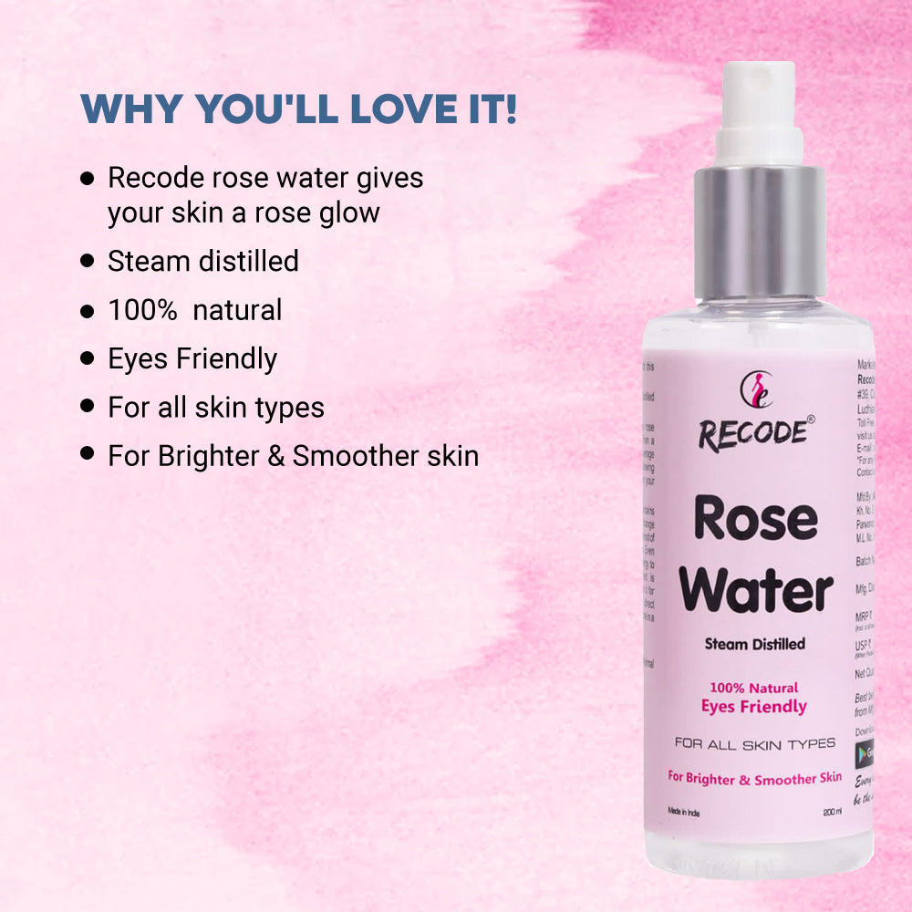 Steam Distilled Rose Water For Skin Whitening