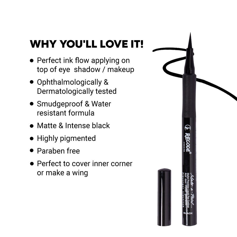 Recode Sketch Pen Eyeliner - Make A Point 1.20 ml Waterproof & Smudge Proof