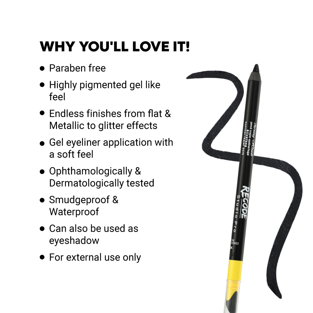 Home All recode products Recode Turning Heads Black Crayon Gel Eyeliner
